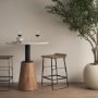 69008 - Conan 25" Seat Height Brown Wood Seat Black Metal Frame Counter Stool