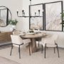 70248 - Brently Dining Chair w/ Oatmeal Fabric & Matte Black Metal Legs