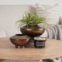70663 - Quiana Medium Textured Gold Metal Vase