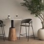 70463 - Carolyn Counter Stool w/ Gray Fabric & Matte Black Metal 