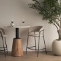 70245 - Carolyn Counter Stool w/ Oatmeal Fabric & Matte Black Metal 
