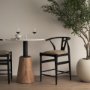 70193 - Trixie Black Wood Frame w/ Dark Taupe Fabric Seat Counter Stool