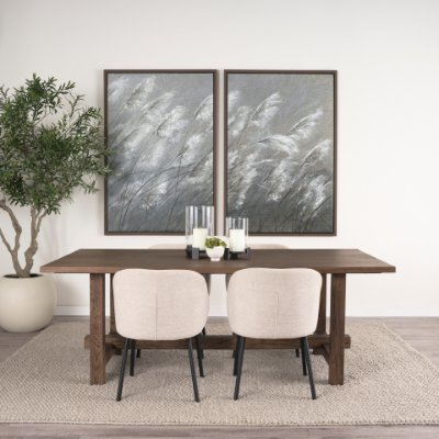70873-AB - Suke 84" Medium Brown Rectangular Oak Dining Table