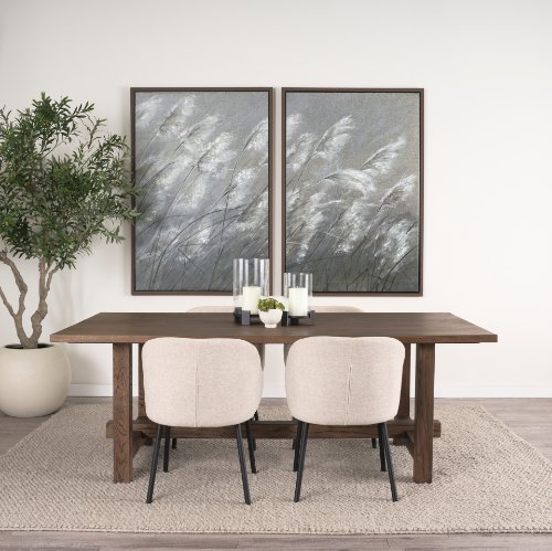 70873-AB - Suke 84" Medium Brown Rectangular Oak Dining Table