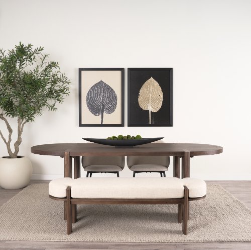 70853 - Sohan Dark Elm Wood Oval Dining Table