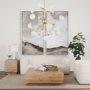 70441 - Barbara Brushed Gold Metal w/ Frosted Glass Globes  18-Light Chandelier