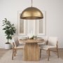 70101 - Karina 36" Round Brass-tone Hammered Metal Dome Pendant Light