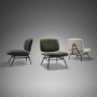 70684 - Nora Cream Fabric w/ Matte Black Metal Legs Accent Chair