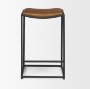 70820 - Taniel Brown Leather w/ Black Metal Counter Stool