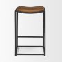 70820 - Taniel Brown Leather w/ Black Metal Counter Stool