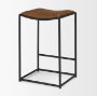 70820 - Taniel Brown Leather w/ Black Metal Counter Stool
