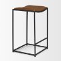 70820 - Taniel Brown Leather w/ Black Metal Counter Stool
