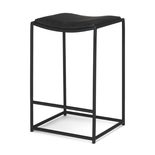 70824 - Taniel Black Leather w/ Black Metal Counter Stool