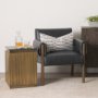 70778 - Satima Black Marble w/ Gold Metal Square Fluted Accent Table