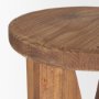 70887 - Tahlia Round Natural Brown Wood w/ Angled Legs Stool