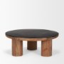 70888-AB - Tucson Natural Wood w/ Round Black Oak Top Coffee Table 