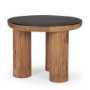 70889-AB - Tucson Natural Wood w/ Round Black Oak Top Side Table 