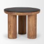 70889-AB - Tucson Natural Wood w/ Round Black Oak Top Side Table 