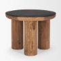 70889-AB - Tucson Natural Wood w/ Round Black Oak Top Side Table 