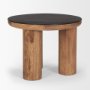 70889-AB - Tucson Natural Wood w/ Round Black Oak Top Side Table 