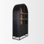 70827 - Sloan 42W x 80H Black Wood W/Black Metal Frame Arched Cabinet