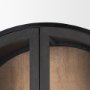 70827 - Sloan 42W x 80H Black Wood W/Black Metal Frame Arched Cabinet