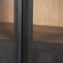 70827 - Sloan 42W x 80H Black Wood W/Black Metal Frame Arched Cabinet