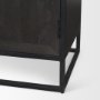 70827 - Sloan 42W x 80H Black Wood W/Black Metal Frame Arched Cabinet