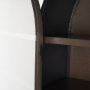 70828 - Sloan 42W x 80H Dark Brown Wood W/Black Metal Arched Curio Cabinet