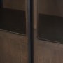 70828 - Sloan 42W x 80H Dark Brown Wood W/Black Metal Arched Curio Cabinet
