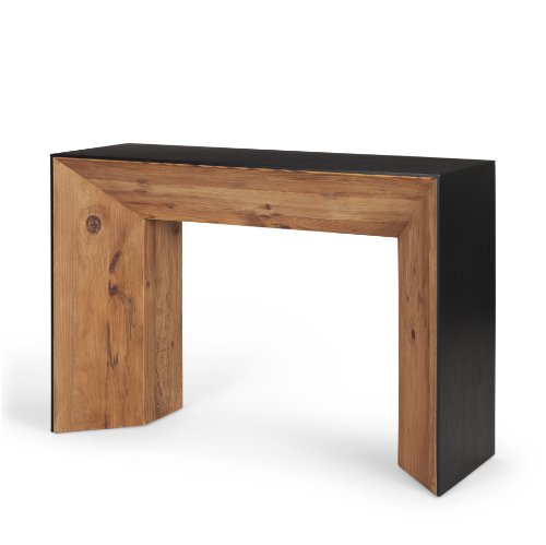 70893 - Tabor Natural Wood w/ Black Oak Waterfall Console Table