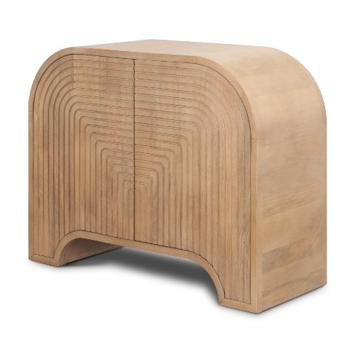 70837 - Sorina Reverse Fluted Light Brown Wood Accent Cabinet