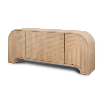 70838 - Sorina Reverse Fluted Light Brown Wood Sideboard