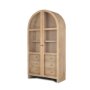 70825 - Suri Light Brown Wood W/Glass Doors Arched Curio Cabinet