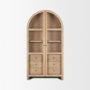 70825 - Suri Light Brown Wood W/Glass Doors Arched Curio Cabinet