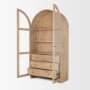 70825 - Suri Light Brown Wood W/Glass Doors Arched Curio Cabinet