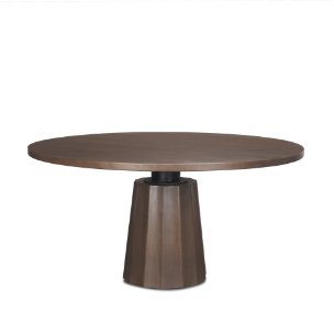 Swanson 60" Round Pedestal Dining Table | Dark Brown Wood | Seats 6