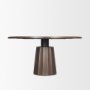 70830-AB - Swanson 60" Dark Brown Wood Round Pedestal Dining Table