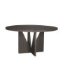 70840 - Tarro 60" Round Textured Espresso Wood w/ Geometrical Base Dining Table