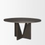 70840 - Tarro 60" Round Textured Espresso Wood w/ Geometrical Base Dining Table
