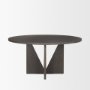 70840 - Tarro 60" Round Textured Espresso Wood w/ Geometrical Base Dining Table