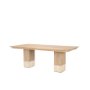 70849-AB - Shivon 84" Rectangular Light Brown Mango Wood W/ Travertine Dining Table