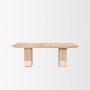 70849-AB - Shivon 84" Rectangular Light Brown Mango Wood W/ Travertine Dining Table