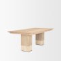 70849-AB - Shivon 84" Rectangular Light Brown Mango Wood W/ Travertine Dining Table