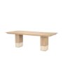 70850-AB - Shivon 94" Light Brown Mango Wood W/ Travertine Dining Table