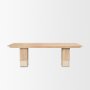 70850-AB - Shivon 94" Light Brown Mango Wood W/ Travertine Dining Table
