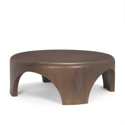 70832 - Shima Round Dark Brown Wood W/Arched Legs Coffee Table