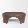 70832 - Shima Round Dark Brown Wood W/Arched Legs Coffee Table