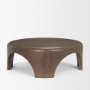 70832 - Shima Round Dark Brown Wood W/Arched Legs Coffee Table