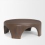 70832 - Shima Round Dark Brown Wood W/Arched Legs Coffee Table